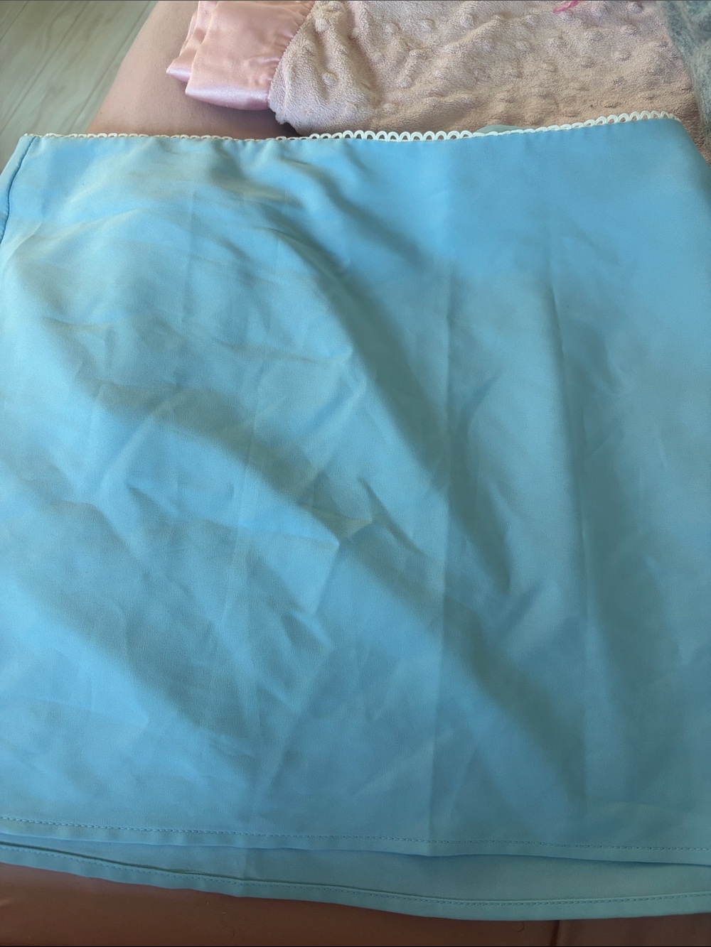 Tiger Mist Sky Blue Mini Skirt